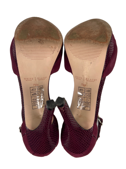White House Black Market Women's Purple Suede Peep Toe Stietto Heels - 7.5 image 7