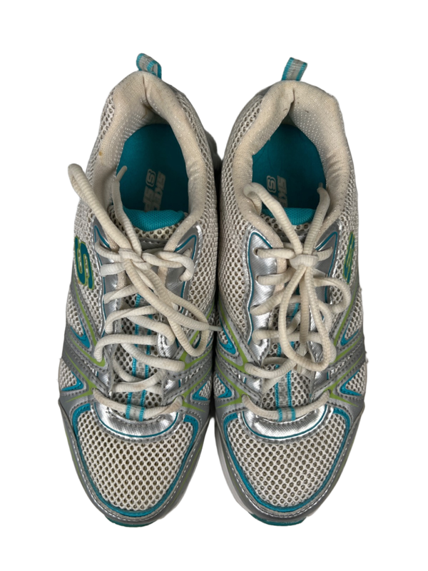 Skechers Women's White/Blue Sport Lace Up Athletic Sneakers - 7 image 3