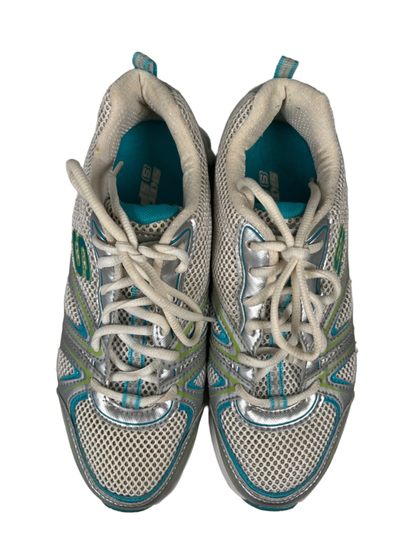 Skechers Women's White/Blue Sport Lace Up Athletic Sneakers - 7 image 3