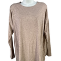 J Jill Women's Tan Heather Basic Long Sleeve Tee Shirt - L