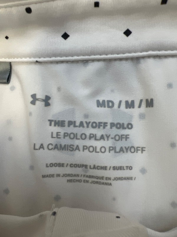 Under Armour Men's White/Black Playoff Short Sleeve Athletic Polo Shirt - M image 3