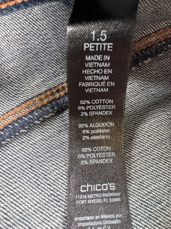 Chico's Women's Dark Wash So Slimming Crop Denim Jeans - 1.5 Petite/US 10 Petite image 4