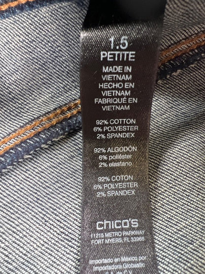 Chico's Women's Dark Wash So Slimming Crop Denim Jeans - 1.5 Petite/US 10 Petite image 4