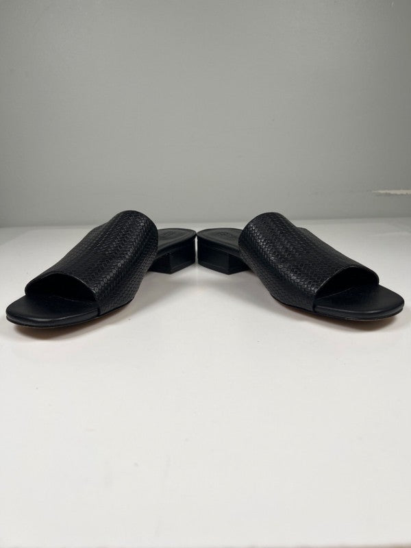 Nordstrom Rack Women's Black Woven Slip On Low Heel Slide Sandals - 10 image 6