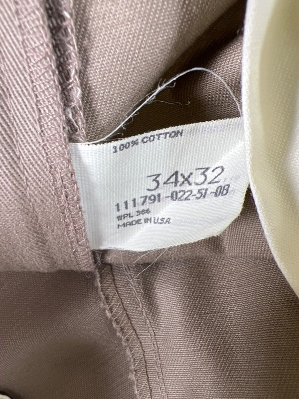 Haggar Men's Beige Pleated Cuffed Dress Pants - 34x32 image 3