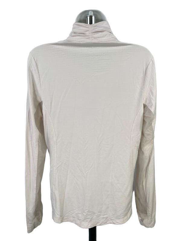 IBKUL Women's White Mesh Armpit 1/2 Zip Long Sleeve Athletic Shirt - S image 2