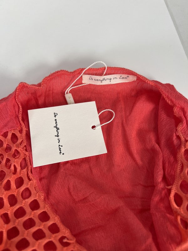 NEW Do Everything In Love Women’s Coral/Pink Mesh Front Poncho Cover Up - OS image 3