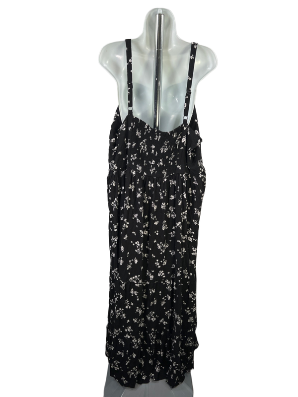 Torrid Women's Black/White Floral Smocked Lace Up Sleeveless Maxi Dress - 3X image 2