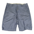 J Crew Men's Blue/White Gingham Flat Front Chino Shorts - 34