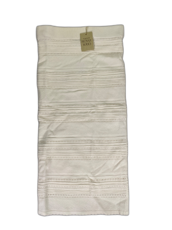 Torn By Ronny Kubo Women's Ivory/White Boho Pointelle Midi Skirt - M
