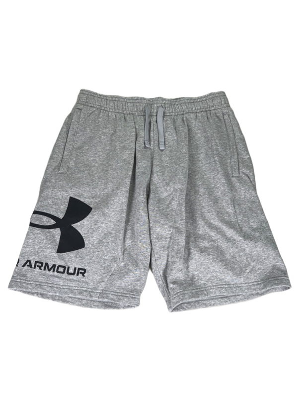Under Armour Men's Gray Rival Fleece Big Logo Shorts - L