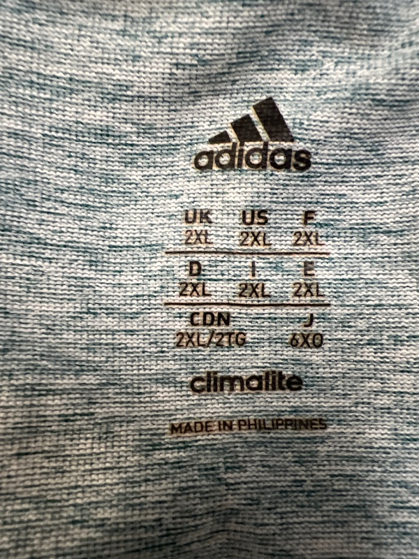 adidas Men's Blue Heathered Short Sleeve Athletic T-Shirt - 2XL image 3