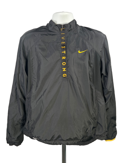 Nike Men's Black Livestrong Cycling Half Zip Vented Windbreaker Jacket - L