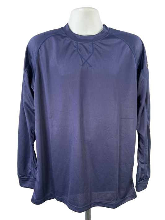 Mizuno Men's Navy Blue Performance Comp Long Sleeve Baseball Athletic Shirt - L