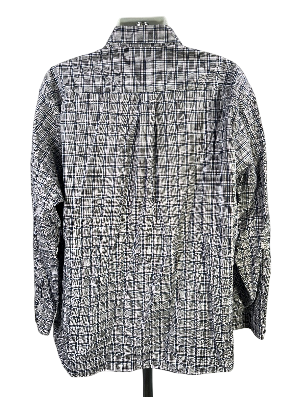 Jos A Bank Men's Black/Purple Plaid Traveler Button Up Shirt - XXL image 2
