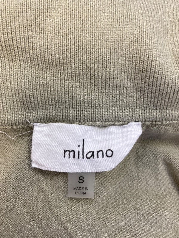 Milano Women’s Light Green V-Neck Collared Long Sleeve Sweater - S image 3