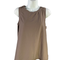 Calia Women's Gray/Taupe Horizontal Ribbed Sleeveless Athletic Tank Top - L