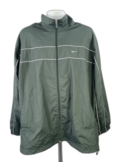 Nike Men's Green Mesh Lined Full Zip Windbreaker Jacket - XXL