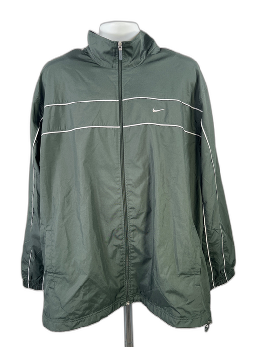 Nike Men's Green Mesh Lined Full Zip Windbreaker Jacket - XXL
