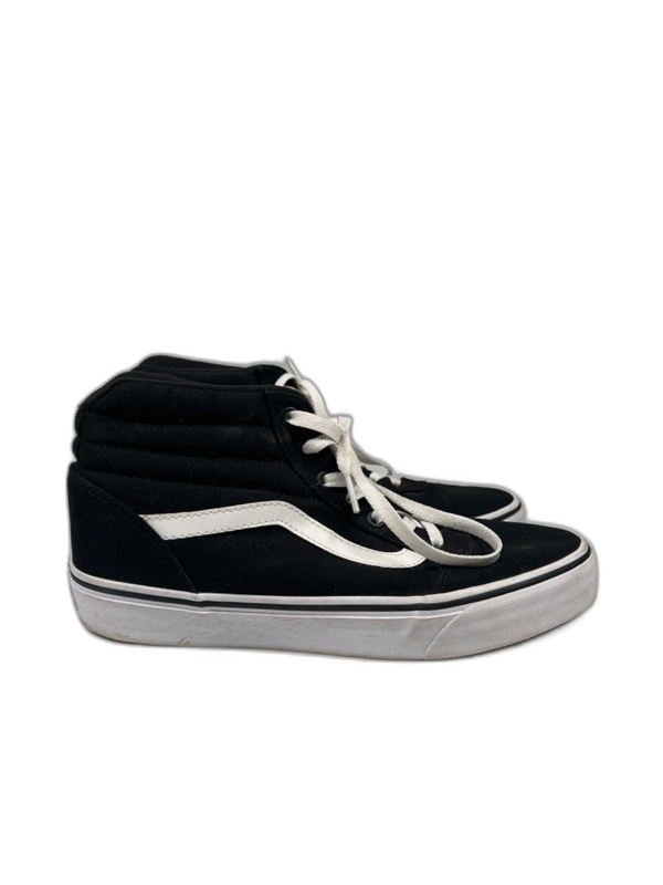 Vans Women's Black/White Sk8-Hi Top Canvas Lace Up Sneakers - 9.5