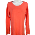 Caslon Women's Orange/Coral Scoop Neck Long Sleeve Shirt - XL