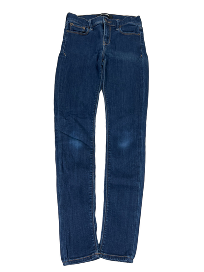 Express Women's Dark Wash Stretch Mid Rise Jegging Pants - 2