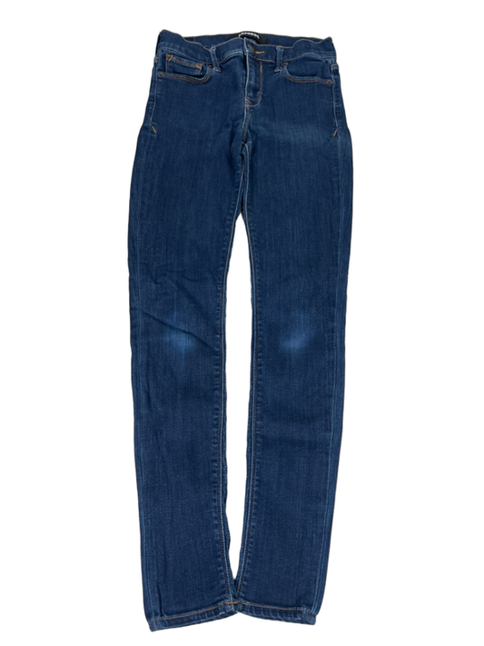 Express Women's Dark Wash Stretch Mid Rise Jegging Pants - 2