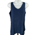 J.Jill Women's Blue Sleeveless V-Neck Layered Tank Top - S