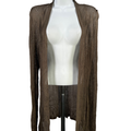 White House Black Market Women's Green Lace Sheer Long Sleeve Cardigan - M