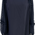 Ann Taylor Women’s Navy Blue Long Sheer Sleeve Short Shift Dress - 4