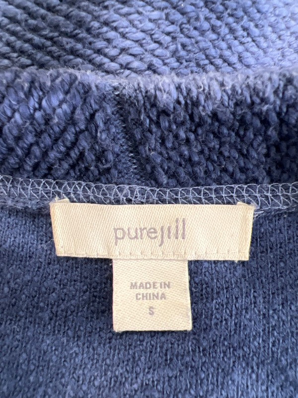 Pure J.Jill Women's Blue 1/2 Sleeve Button Up Cardigan Sweater - S image 3