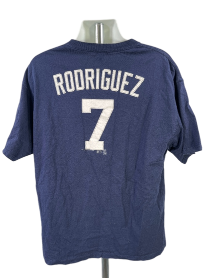 Lee Sport Men's Blue Detroit Tigers Short Sleeve Rodriguez T-Shirt - XL image 2
