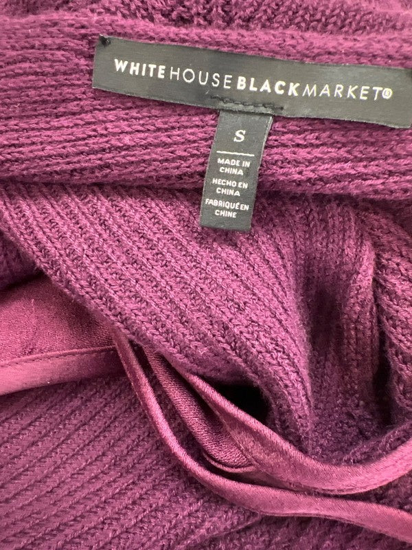 White House Black Market Women’s Purple Open Back Satin Lined Sweater - S