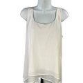 White House Black Market Women's White Layered Sleeveless Blouse - M