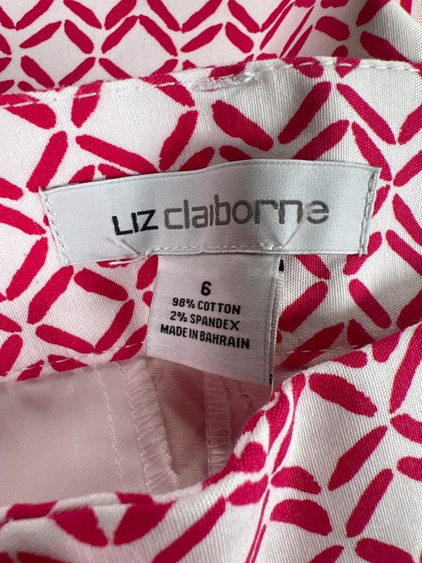 Liz Claiborne Women's Pink/White Emma Ankle Dress Pants - 6 image 3