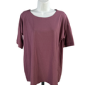 J Jill Women's Purple Luxe Elbow Sleeve Tee Shirt - M