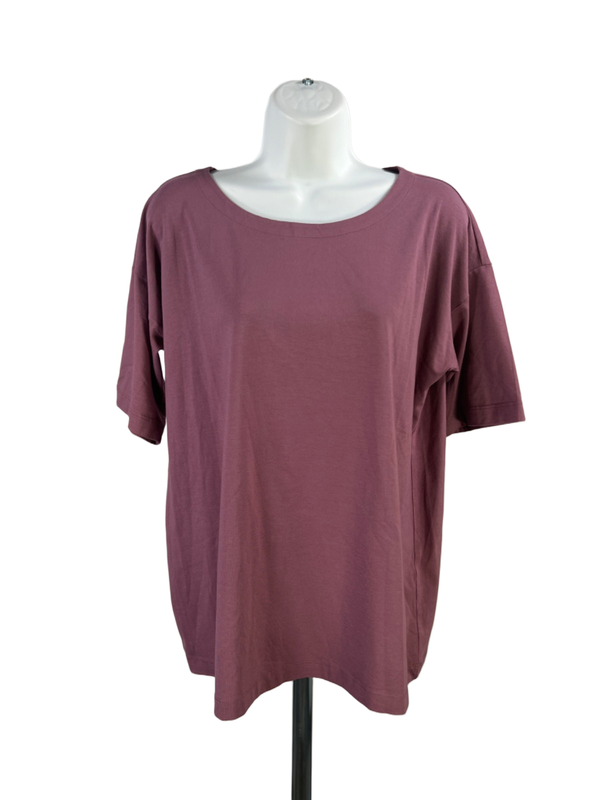 J Jill Women's Purple Luxe Elbow Sleeve Tee Shirt - M