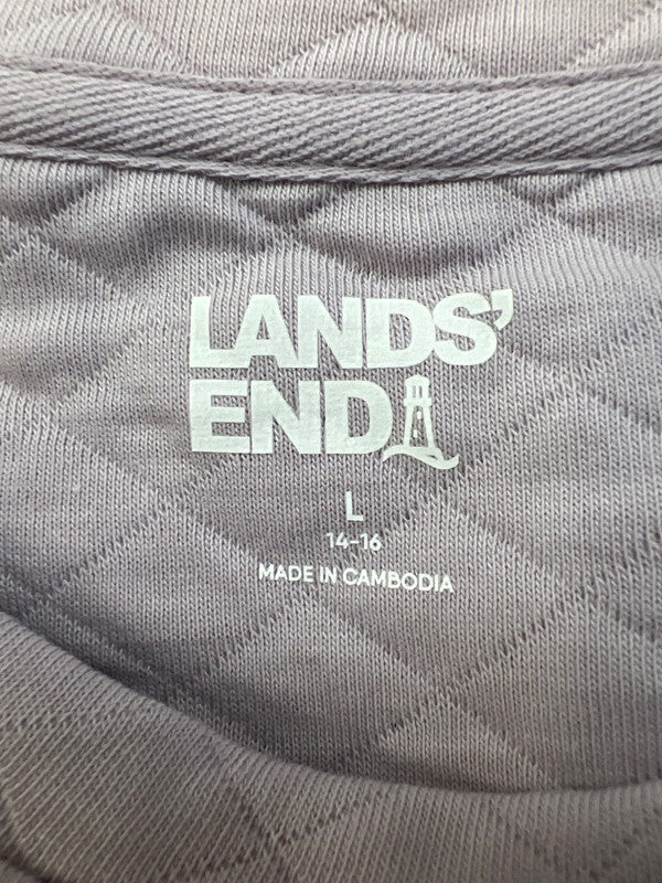 Lands End Women's Light Purple Quilted Long Sleeve Shirt - L image 3