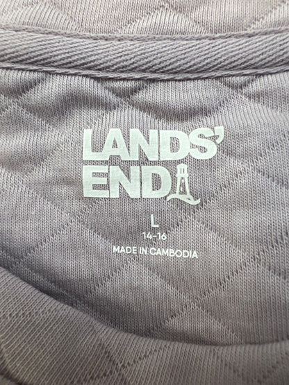 Lands End Women's Light Purple Quilted Long Sleeve Shirt - L image 3