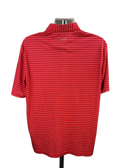 Greg Norman Men's Red Striped Short Sleeve Golf Polo Shirt - XL image 2