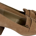 Enzo Angioini Women's Beige Fringe Block Heels - 7