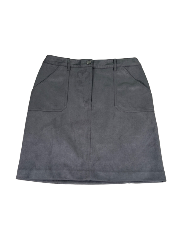 White House Black Market Women's Gray Faux Suede Pencil Mini Skirt - 2