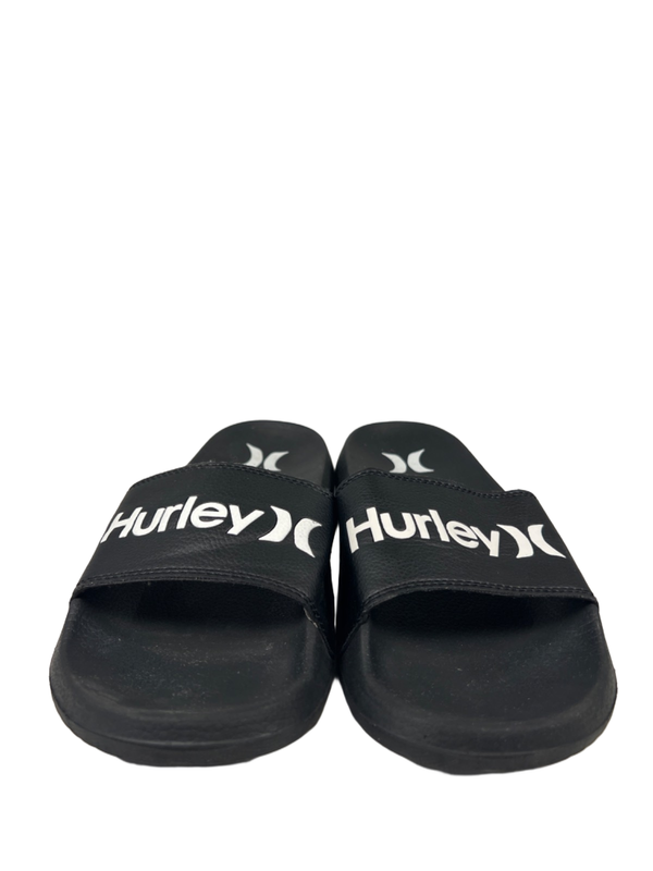 Hurley Men's Black/White Basic Logo Slide On Sandals - 10 image 2