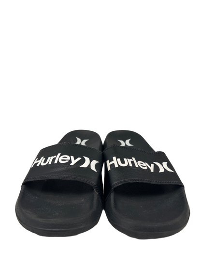 Hurley Men's Black/White Basic Logo Slide On Sandals - 10 image 2