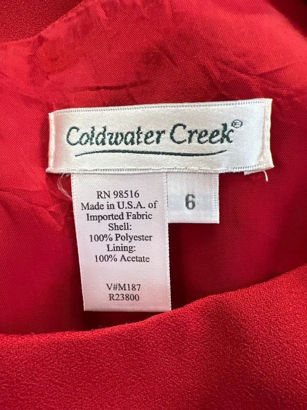 Coldwater Creek Women’s Red Sleeveless Sheath Dress W/Jacket - 6 image 5