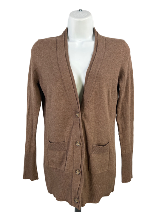 Banana Republic Women's Brown V Neck Button Up Long Sleeve Cardigan Sweater - XS