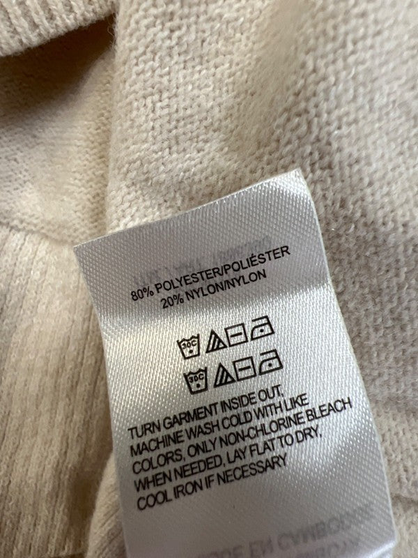 Lucky Brand Women's Beige/Cream V Neck Long Sleeve Sweater - M image 4