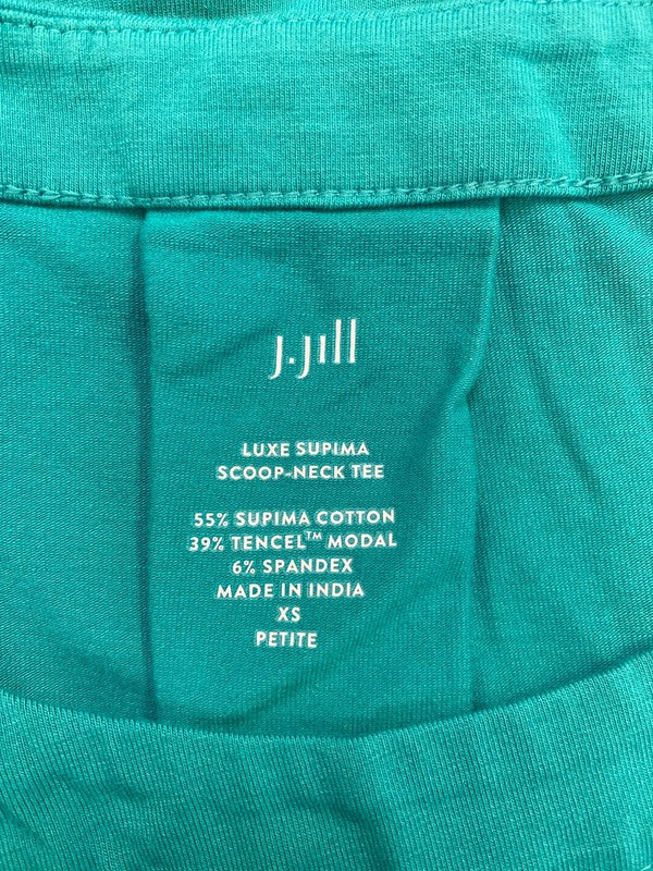 J.Jill Women’s Blue Scoop Neck Cap Sleeve T-Shirt - XS Petite image 3