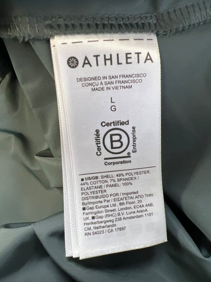 Athleta Women's Green Triumph Hybrid Long Sleeve Crewneck Sweatshirt - L image 4