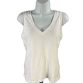 J.Crew Women's White Slub Cotton V-Neck SleevelessTank Top - XS